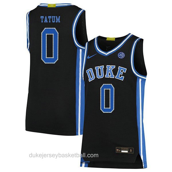 Mens Jayson Tatum Duke Blue Devils 0 Authentic Black Colleage Basketball Jersey