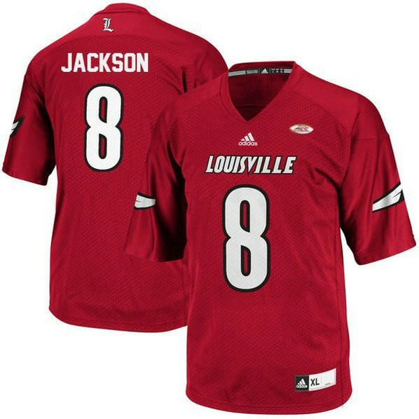 Mens Lamar Jackson Louisville Cardinals #8 Limited Red College Football Jersey 102