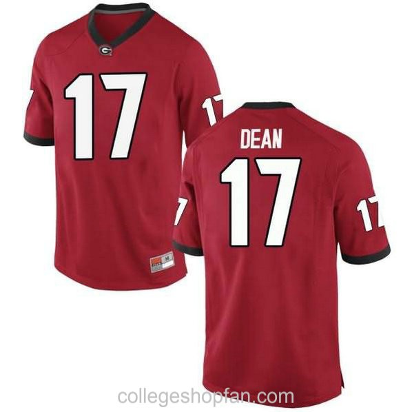 Mens Nakobe Dean Georgia Bulldogs Uga #17 Authentic Red Football College Jersey