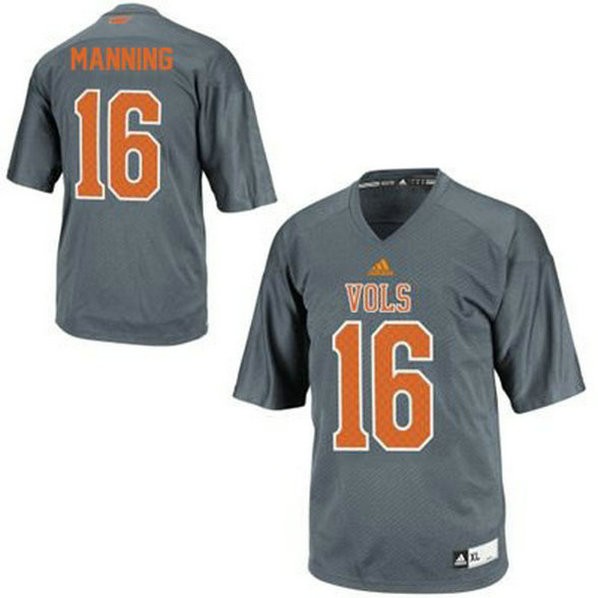 Mens Peyton Manning Tennessee Volunteers #16 Adidas Limited Grey Colleage Football Jersey 102