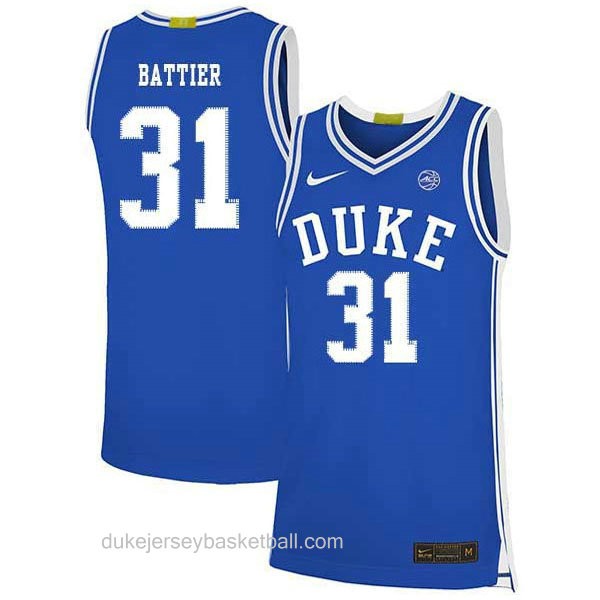 Mens Shane Battier Duke Blue Devils #31 Authentic Blue Colleage Basketball Jersey