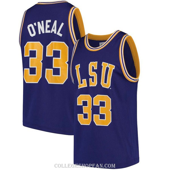 Mens Shaquille Oneal Lsu Tigers #33 Swingman Purple College Basketball Jersey