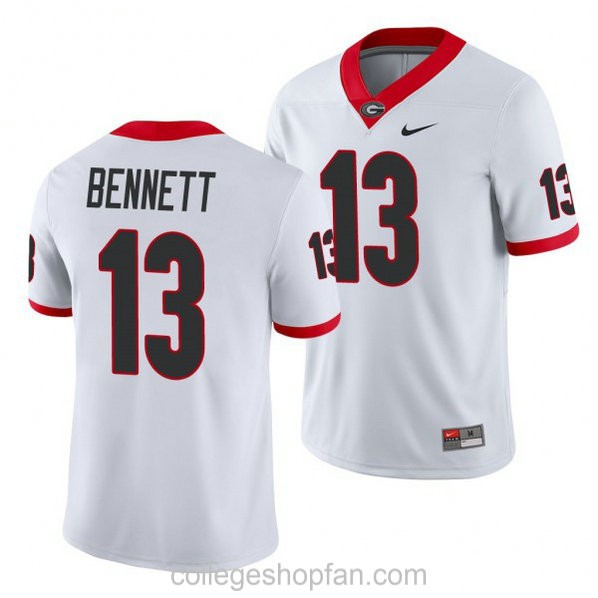 Mens Stetson Bennett Georgia Bulldogs Uga #13 Authentic White Football College Jersey