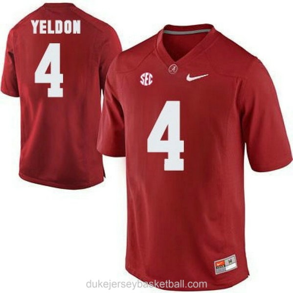 Mens Tj Yeldon Alabama Crimson Tide #4 Game Red College Football C012 Jersey