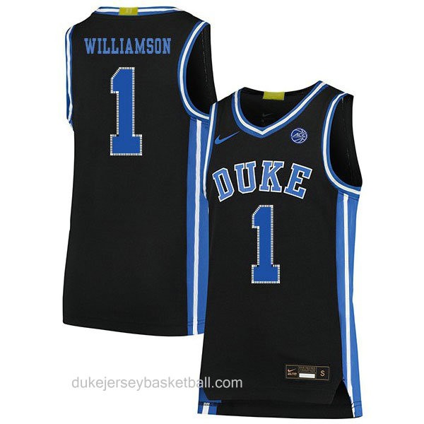 Mens Zion Williamson Duke Blue Devils #1 Authentic Black Colleage Basketball Jersey