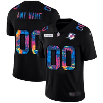 Custom Miami Dolphins Jersey Men's Multi-Color Black Limited Multi-Color Black Vapor Untouchable Crucial Catch 2020