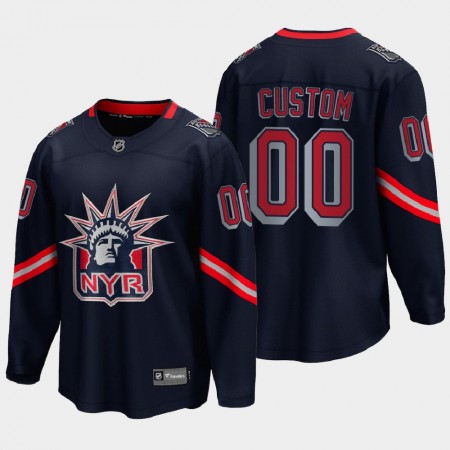 Custom Retro New York Rangers Jersey Men's Navy Special Edition Reverse