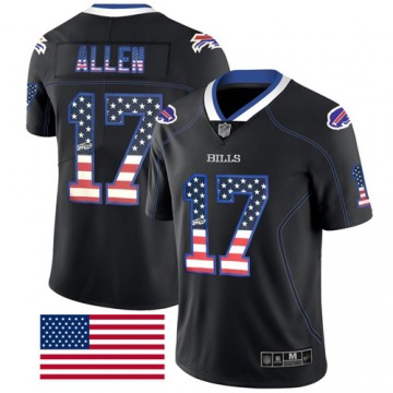 Men Buffalo Bills Jersey Josh Allen Limited Rush USA Flag Black