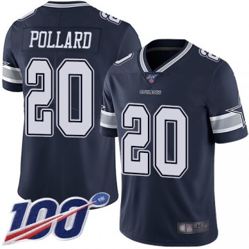 Tony Pollard Jersey Navy Blue Cowboys Limited 100th Season Vapor Men