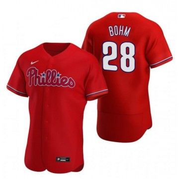 Alec Bohm Alternate No.28 Red Men's Phillies Jersey