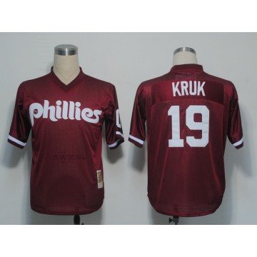 Men Philadelphia Phillies Jersey John Kruk 1991 Mitchell&Ness Red