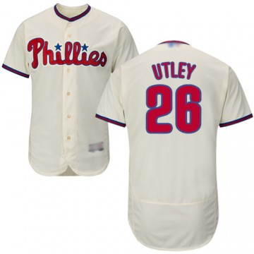 Chase Utley Jersey Cream Phillies Collection Flex Base Men