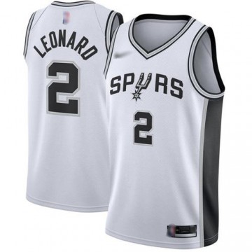 Kawhi Leonard Jersey San Antonio Spurs #2 White Swingman Edition Association