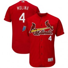 Yadier Molina NO.4 Red Flex Base Men's Spring Training 2018 Cardinals Jersey