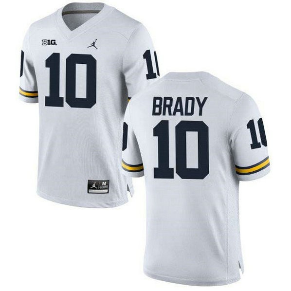 Womens Tom Brady Michigan Wolverines #10 Limited White College Football Jersey 102