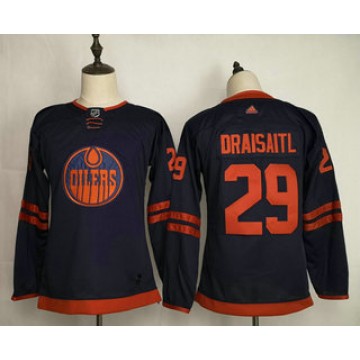 Kids Edmonton Oilers Jersey Leon Draisaitl Anniversary 50th Anniversary Navy Blue