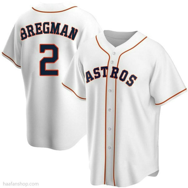 Youth Alex Bregman Houston Astros #2 Replica White Home Jerseys