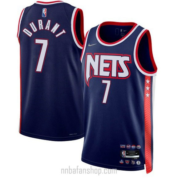 Youth Brooklyn Nets Swingman Navy Kevin Durant 2021 #22 City Edition Jersey