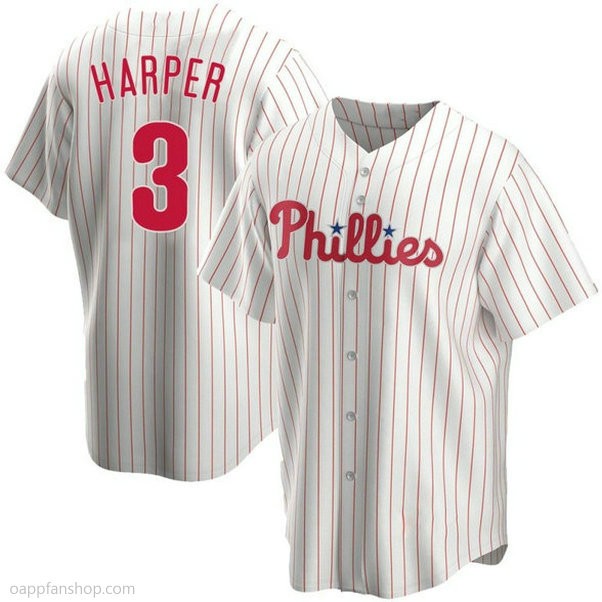 Youth Bryce Harper Philadelphia Phillies #3 Authentic White Home Jerseys