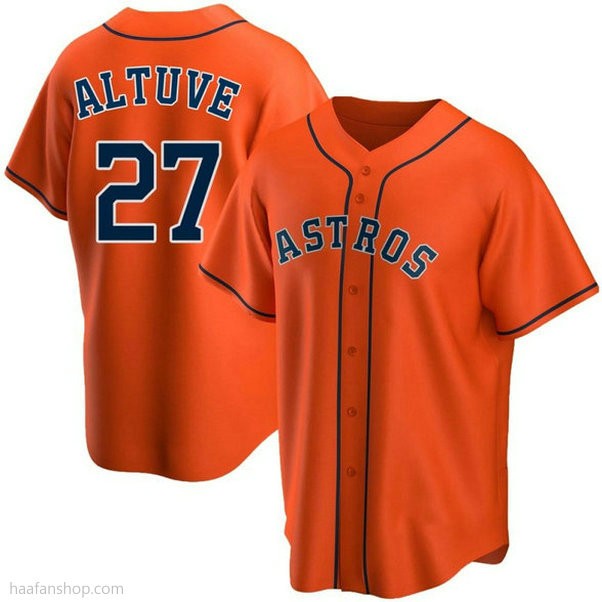 Youth Jose Altuve Houston Astros #27 Replica Orange Alternate Jerseys