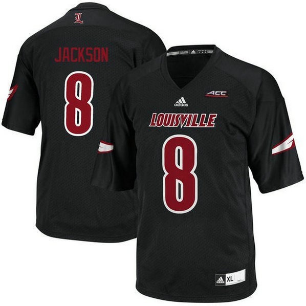 Youth Lamar Jackson Louisville Cardinals #8 Authentic Black College Football Jersey 102