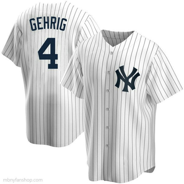 Youth Lou Gehrig New York Yankees Replica White Home Jersey