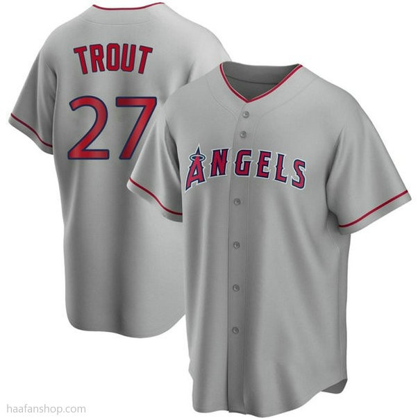 Youth Mike Trout Los Angeles Angels Of Anaheim #27 Replica Silver Road Jersey