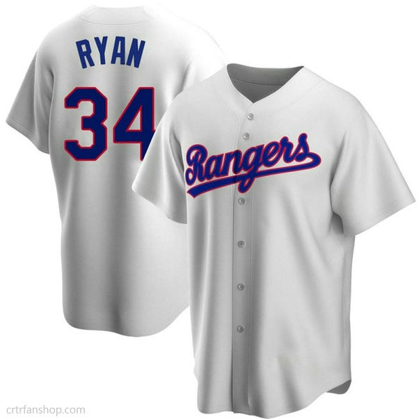 Youth Nolan Ryan Texas Rangers #34 Replica White Home Cooperstown Collection Jerseys