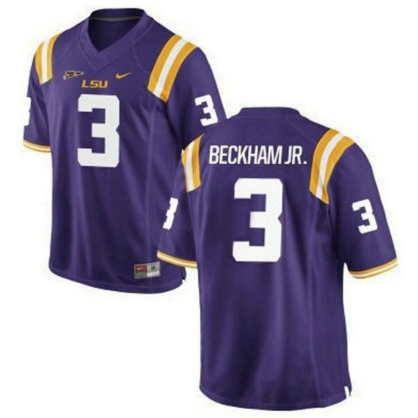 Youth Odell Beckham Jr Lsu Tigers #3 Game Purple College Football Jersey 102