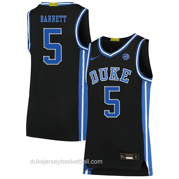 Youth Rj Barrett Duke Blue Devils #5 Authentic Black Colleage Basketball Jersey