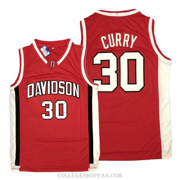 Youth Stephen Curry Davidson Wildcats #30 Authentic Red College Basketball Jersey